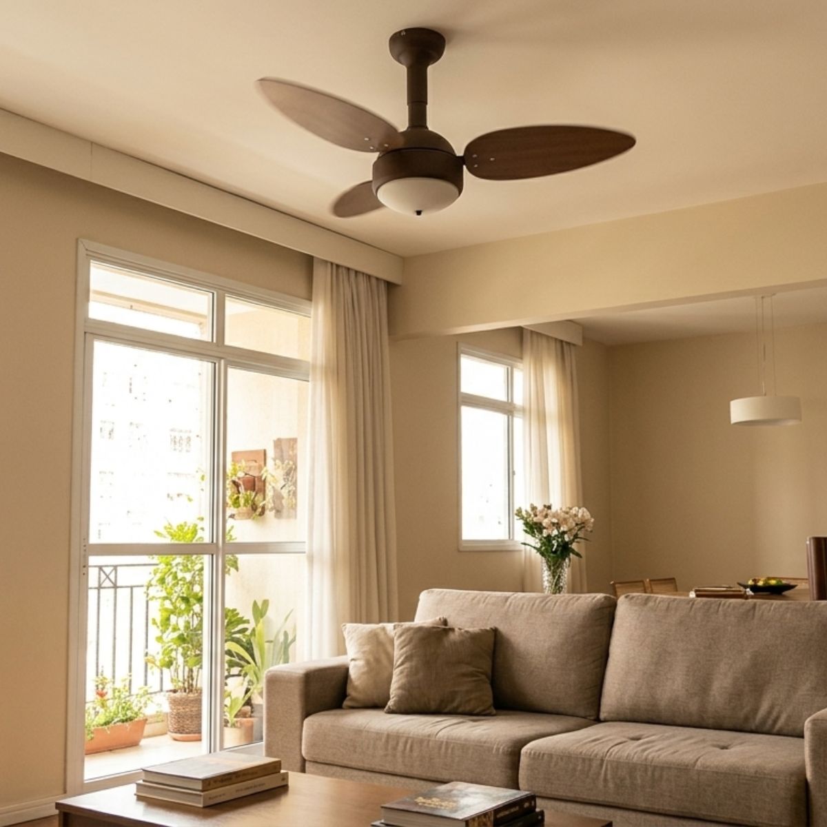 Ventilador de Teto Miray 3 Pás TB 220V Marrom Ventidelta