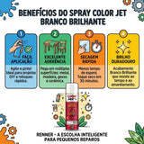 Spray Color Jet Uso Geral Branco Brilhante 400ml Renner
