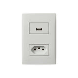 Conjunto 4x2 1 Tomada 10a+Carregador Usb - Iris Iriel