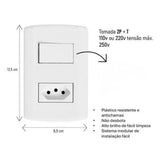 Conjunto 4x2 1 Tomada 1 Interruptor 10a - Iris Iriel