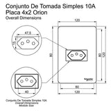 Conjunto De Tomada Simples 10A  Orion Schneider