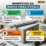 Broca Videa Para Concreto 6mmx100mm - Dtools