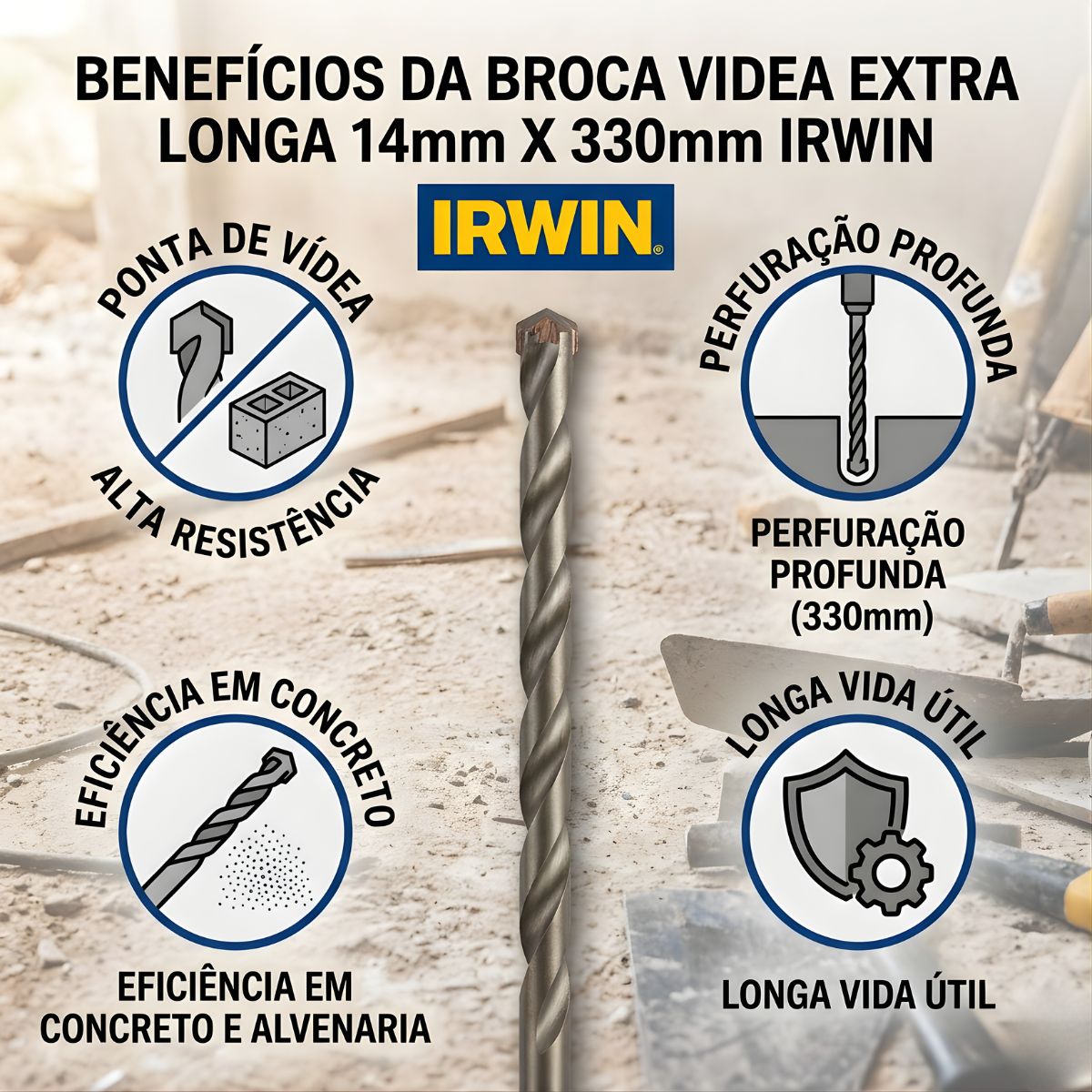 Broca Videa Extra Longa 14mm X 330mm Irwin