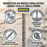 Broca Videa Extra Longa 14mm X 330mm Irwin