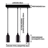 Pendente Dot Metal Longo Preto Taschibra