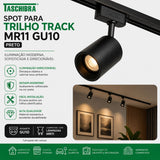 Spot Para Trilho Track Mr11 Gu10 Preto Taschibra