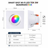 Smart Spot Wi-Fi Led Taschibra Tek 5w Quadrado Rgb Taschibra