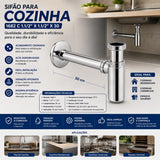 Sifão Cozinha  1682 C 1.1/2"X11/2"X30 Meber
