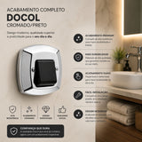 Acabamento Completo Docol Cromado/Preto Censi