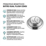 Botão de Acionamento Dual Flush Cromado Censi