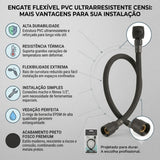 Engate Flexível PVC Ultrarresistente Macho x Fêmea 1/2" Preto Fosco Censi