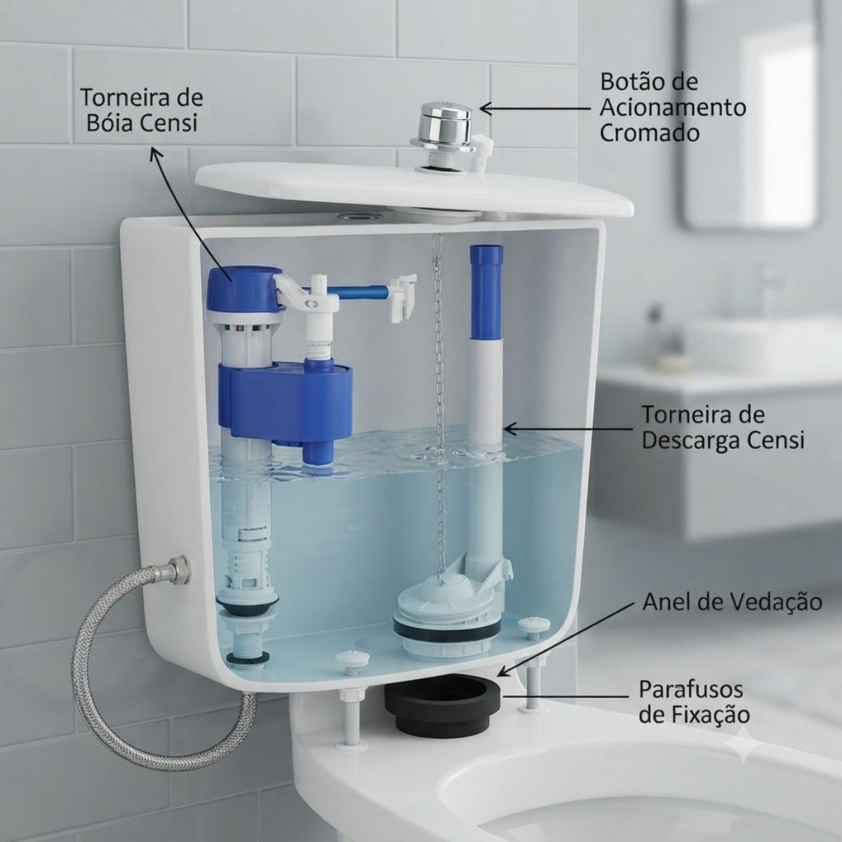 Kit Caixa Acoplada Entrada e Saída Lateral Censi