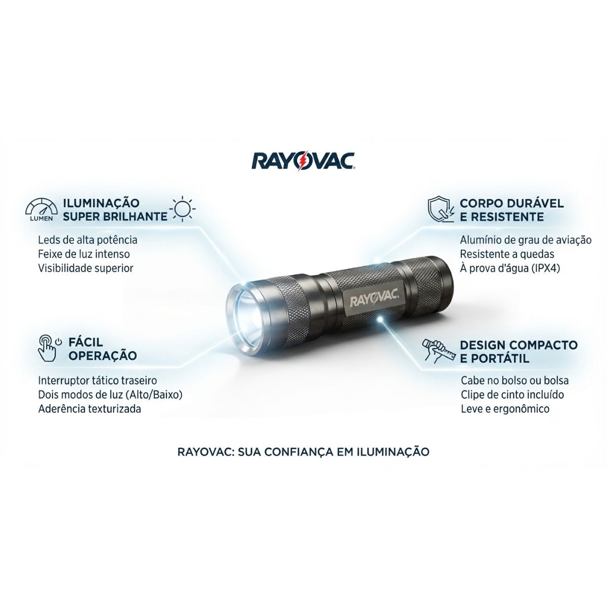 Lanterna Compacta Metal Pequena Rayovac