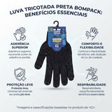 Luva Tricotada Preta G Bompack