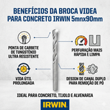 Broca Videa Para Concreto 5mmx90mm Irwin