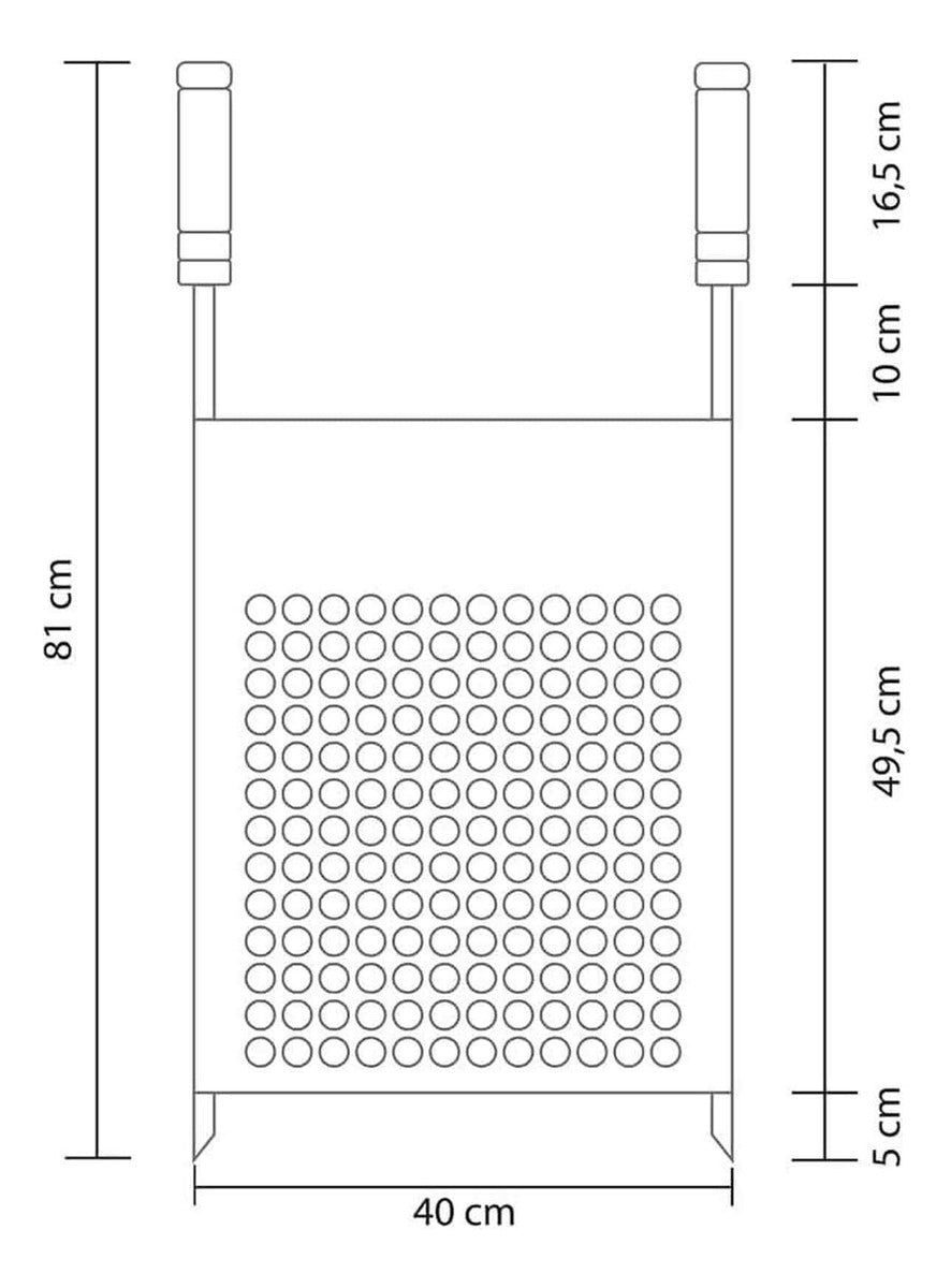 Grelha Inox Moeda 50x40cm Grilazer