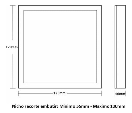 Painel Led 17w Quadrado 4000k Borda Infinita Taschibra - Thony Ferragem