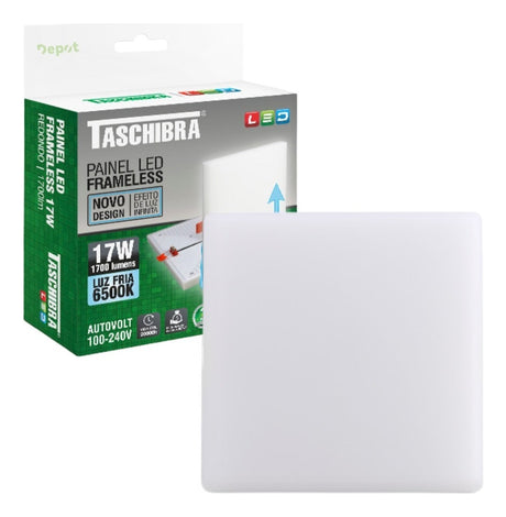 Painel Led 17w Quadrado 4000k Borda Infinita Taschibra - Thony Ferragem