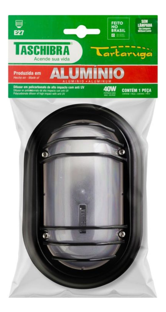 Tartaruga Suprema E27 Zinco Nobre Preto Taschibra - Thony Ferragem