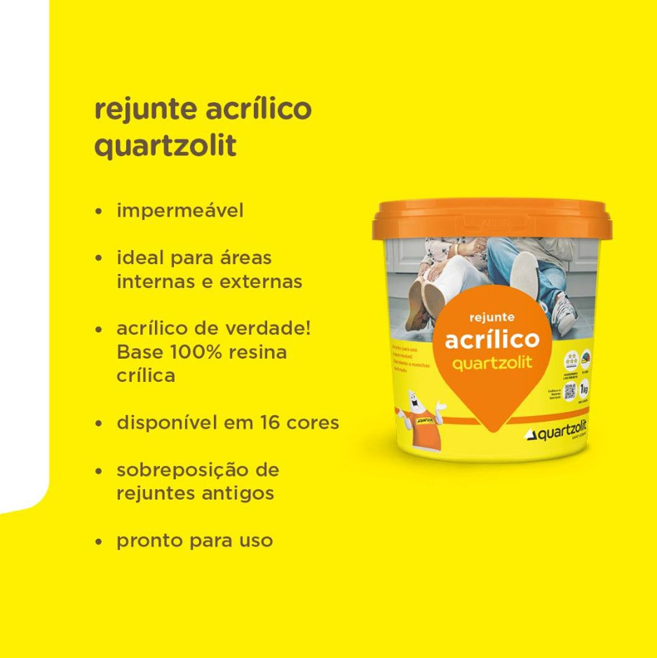 Rejunte Acrilico Bege 1kg Quartzolit - Thony Ferragem