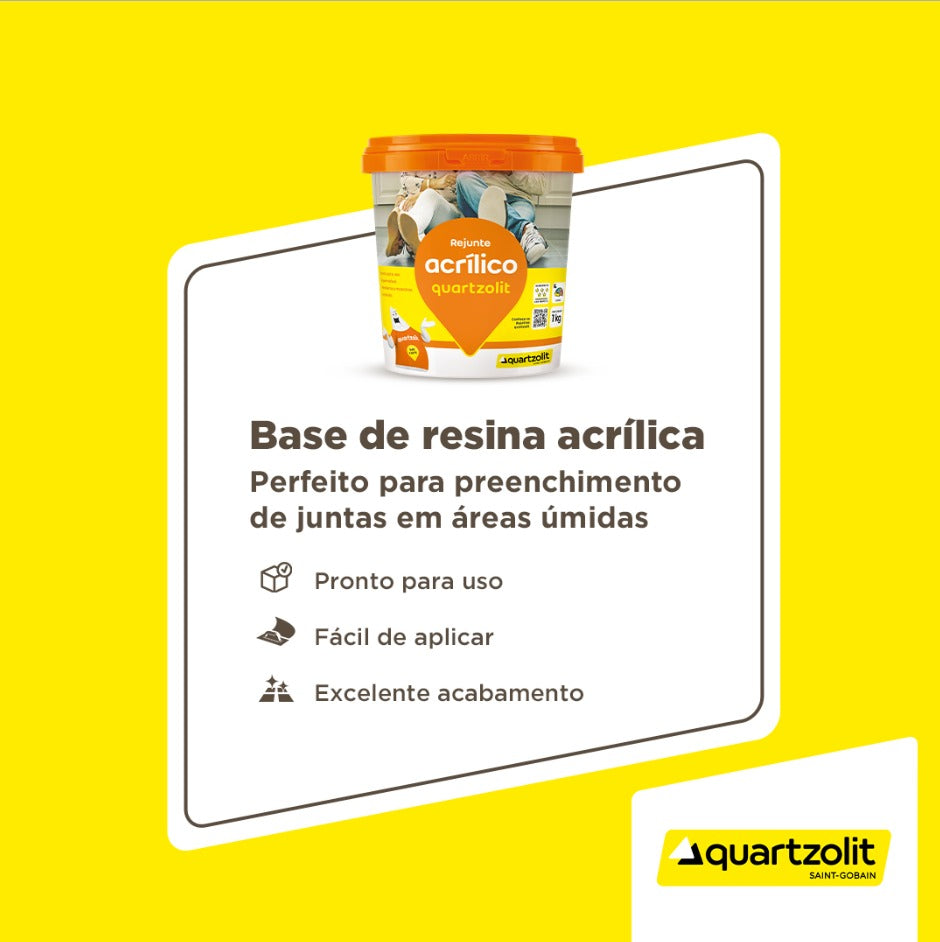 Rejunte Acrilico Bege 1kg Quartzolit - Thony Ferragem