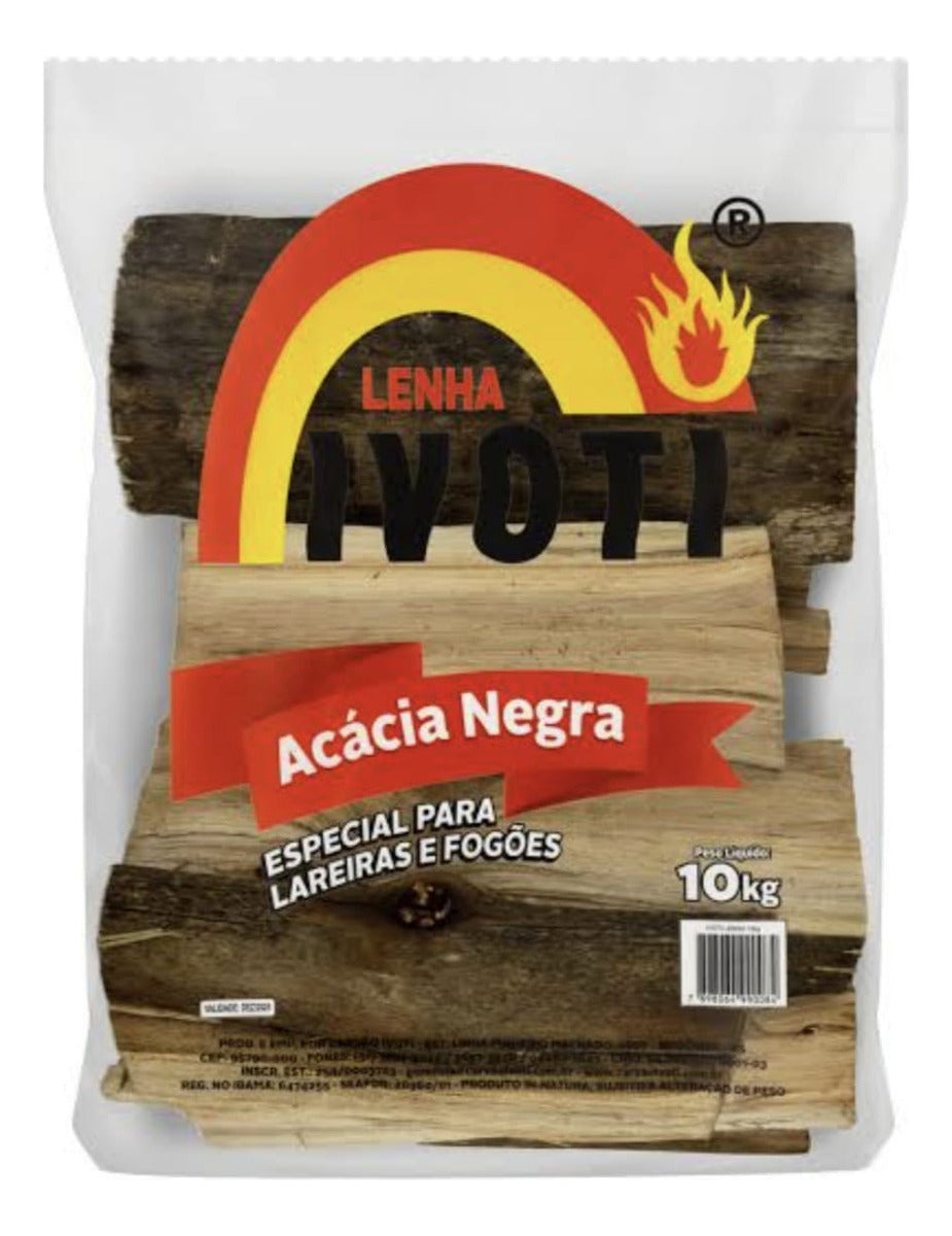 Lenha Acacia Negra Saco 10Kg Ivoti