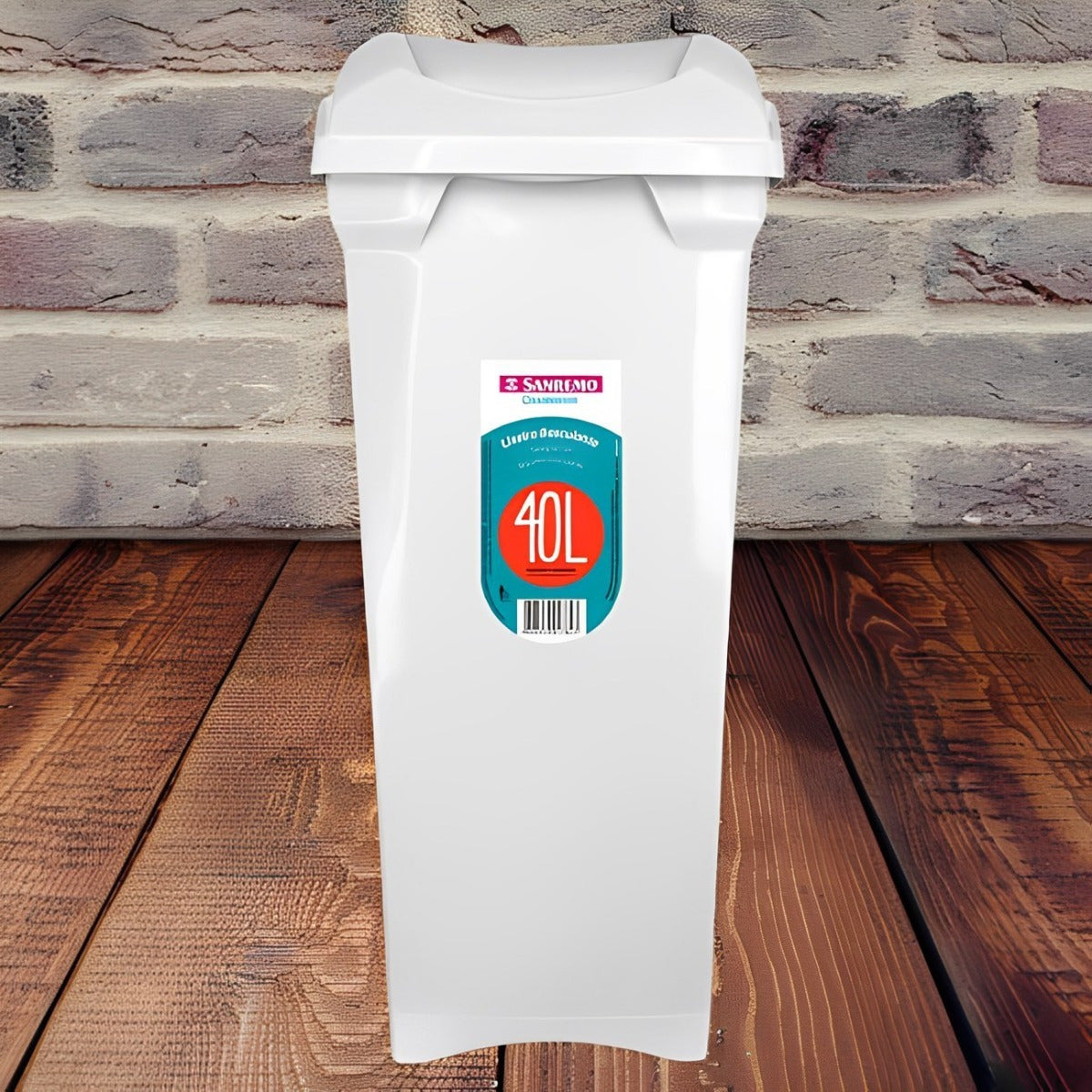 Lixeira Basculante Plástico Branco 15L Sanremo
