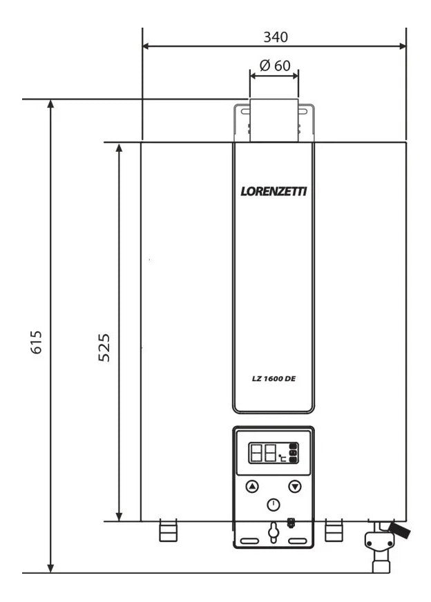 Aquecedor de Água a Gás Lz 1600DE GLP 15, 0 L/Min, Lorenzetti