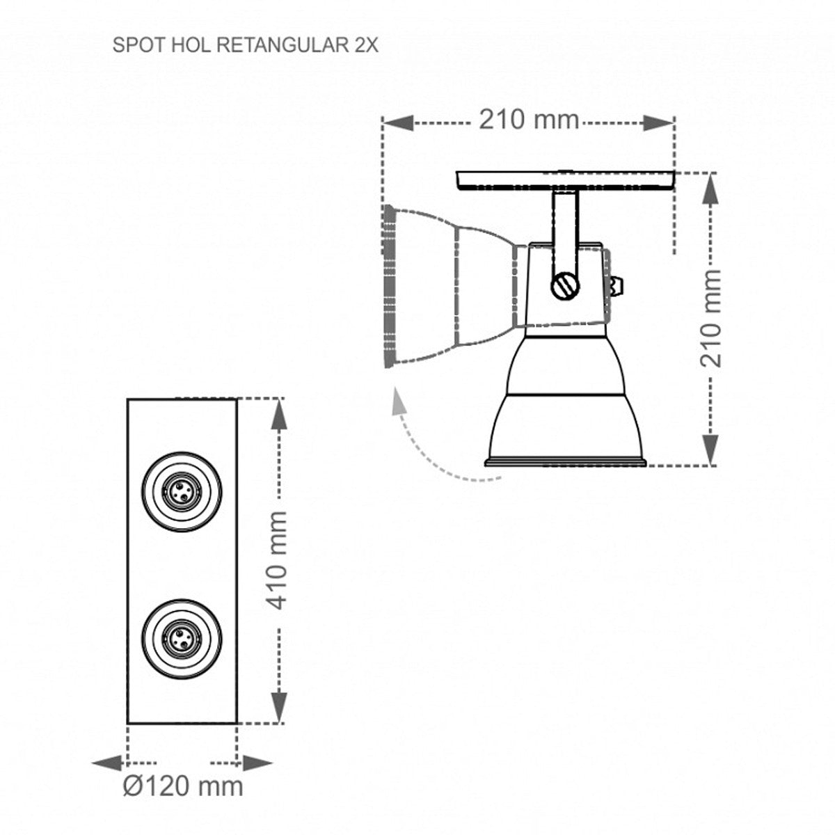 Spot Linear Hol 2xe27 Branca Taschibra - Thony Ferragem