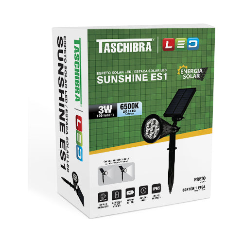 Espeto Jardim Solar Led 3W 6500K ES1 Taschibra