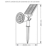 Espeto Jardim Solar Led 3W 6500K ES1 Taschibra - Thony Ferragem