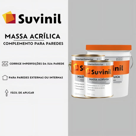 Massa Acrilica Branco 5,5kg Suvinil - Thony Ferragem