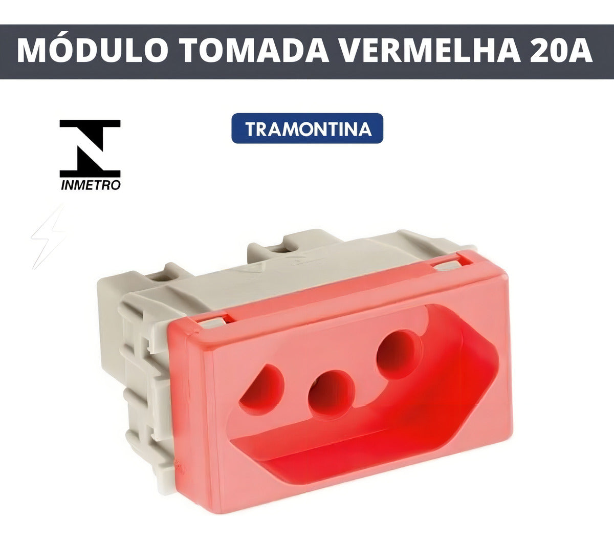 Modulo Tomada 2p+T 20a 250v Vermelha Tramontina - Thony Ferragem