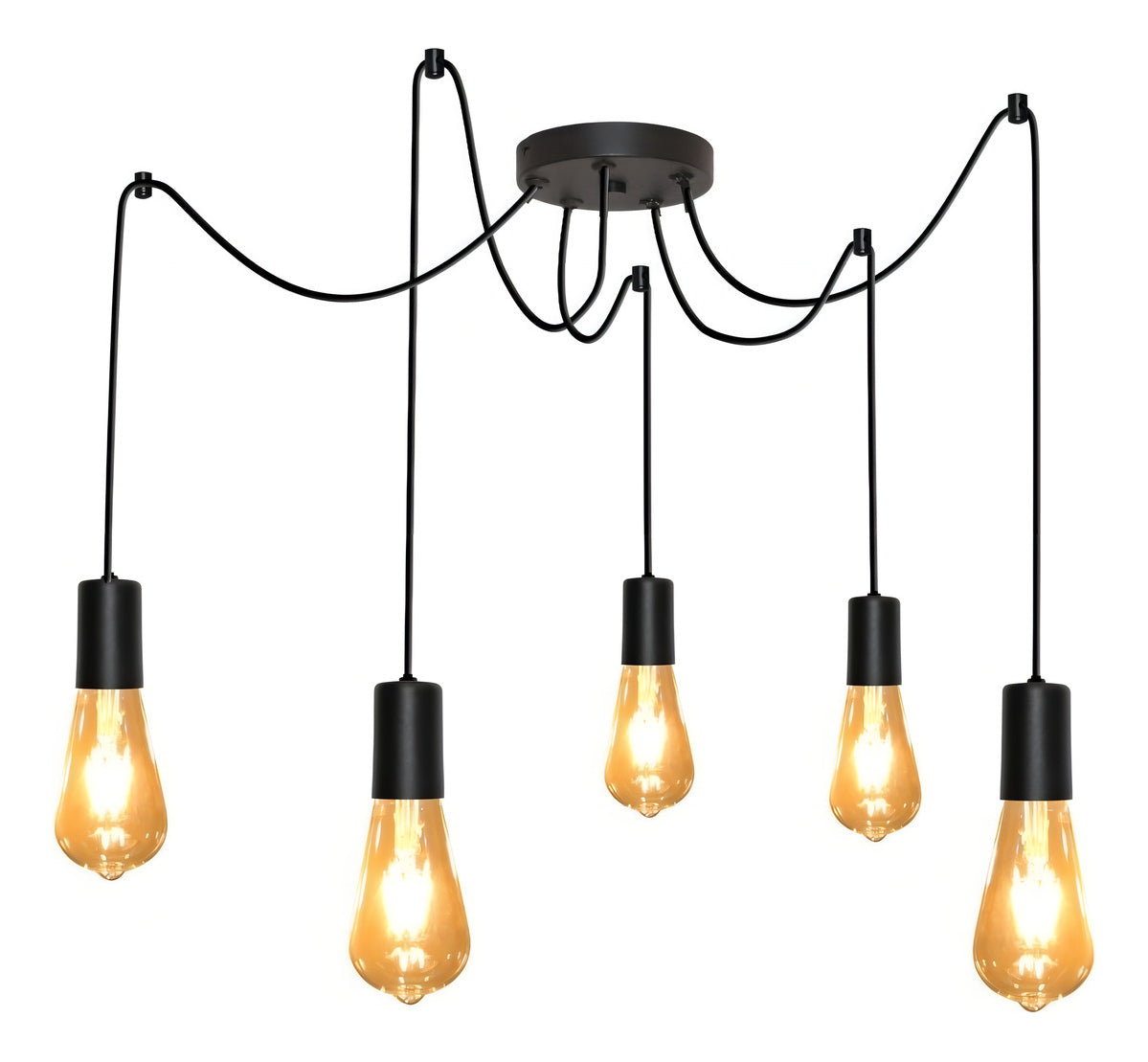 Pendente Tears 5xe27 Preto Taschibra