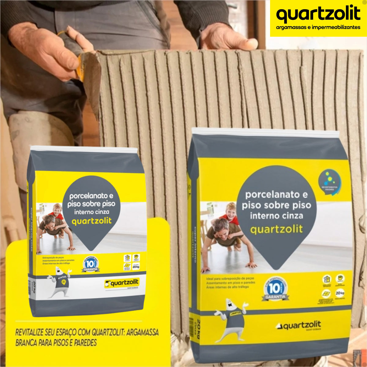 Argamassa Piso Sobre Piso Interno Branco 20kg Quartzolit - Thony Ferragem