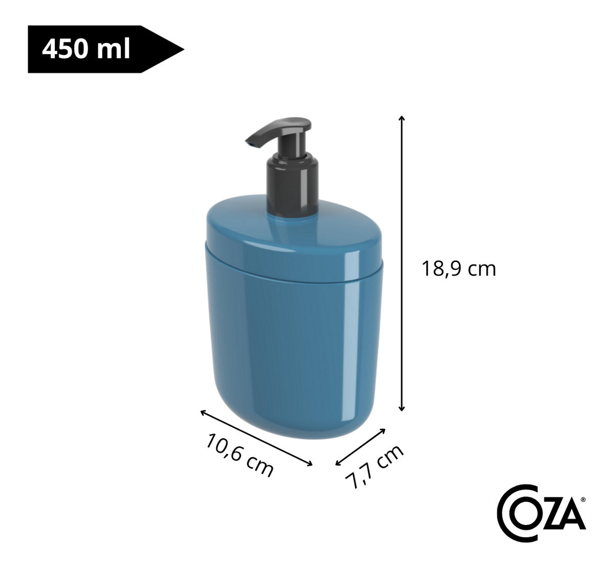 Porta Sabonete Líquido 450ml Azul Atlantic  Coza - Thony Ferragem