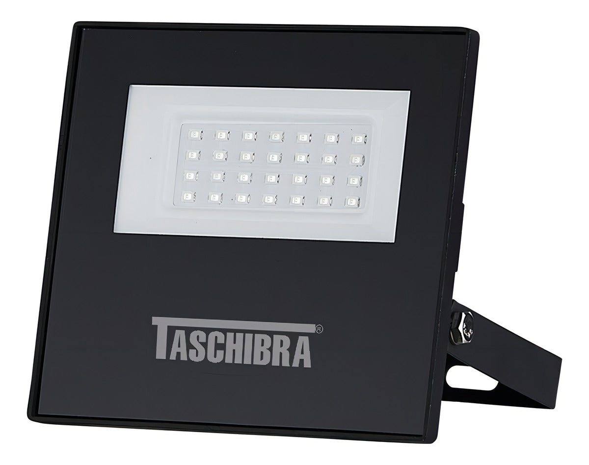 Refletor Holofote Tr Slim Preto 30w Autovolt 6500k Taschibra