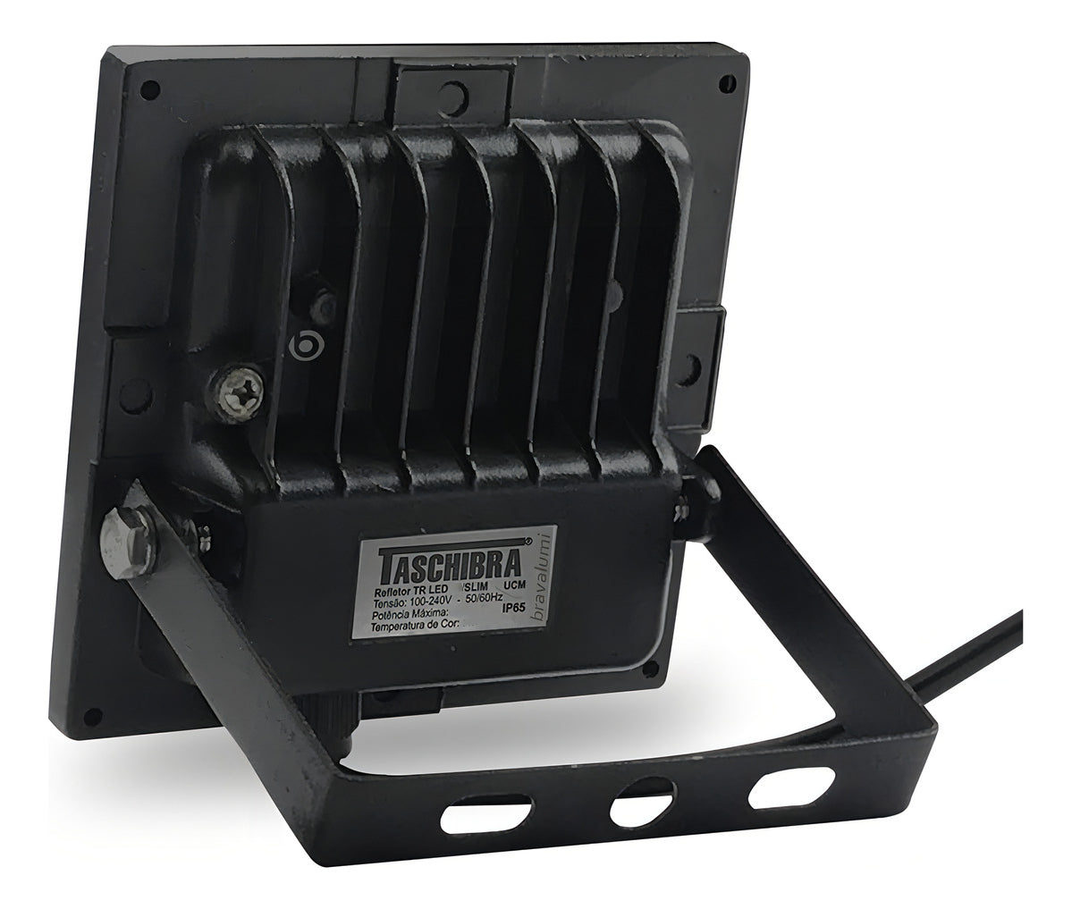 Refletor Holofote Tr Slim Preto 30w Autovolt 6500k Taschibra