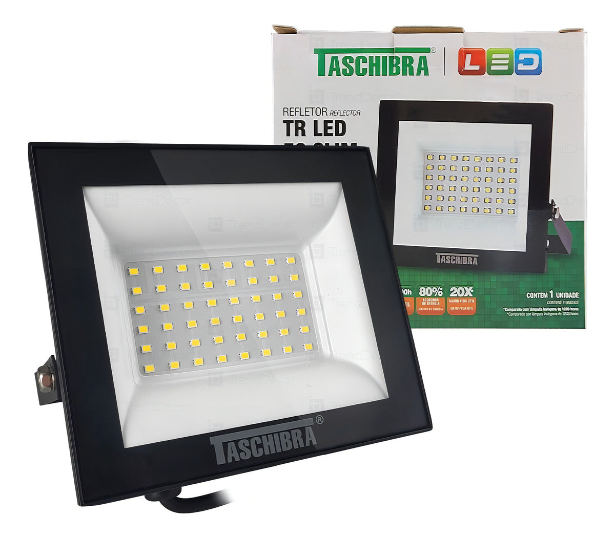 Refletor Led Slim 30w 3000k Bivolt Preto
