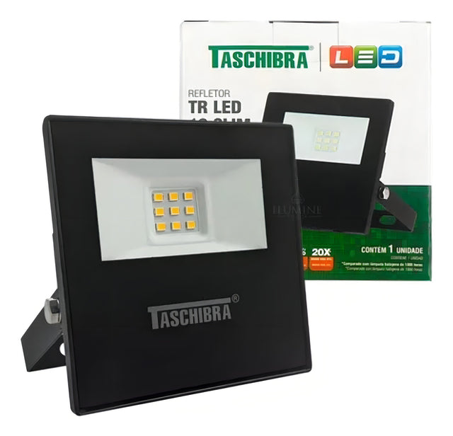 Refletor Preto Led 50w Tr Slim Luz Verde Taschibra - Thony Ferragem
