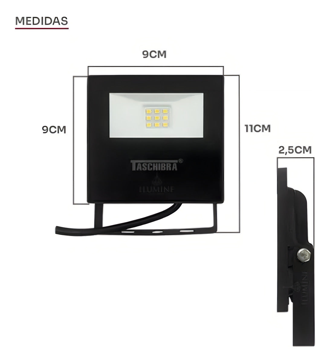Refletor Preto Led 50w Tr Slim Luz Verde Taschibra - Thony Ferragem