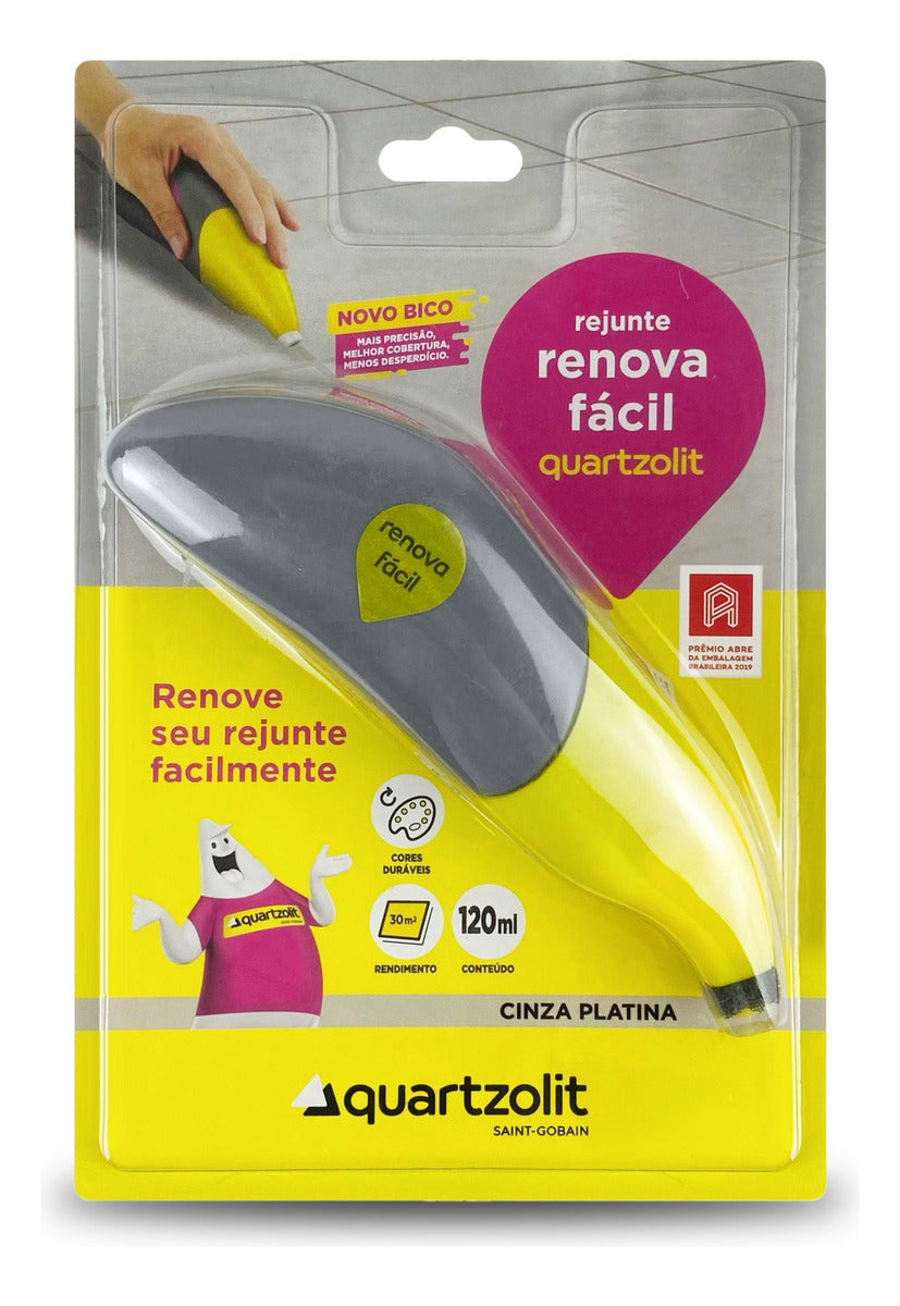 Rejunte Renova Facil Cinza Platina 120ml Quartzolit - Thony Ferragem