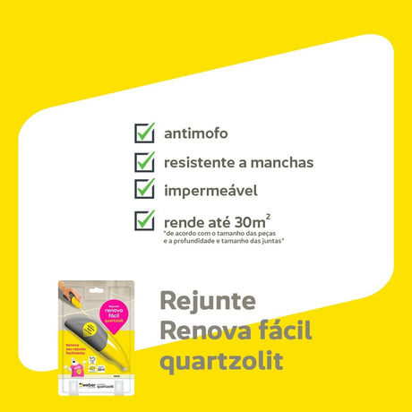 Rejunte Renova Facil Branco 120ml Quartzolit - Thony Ferragem