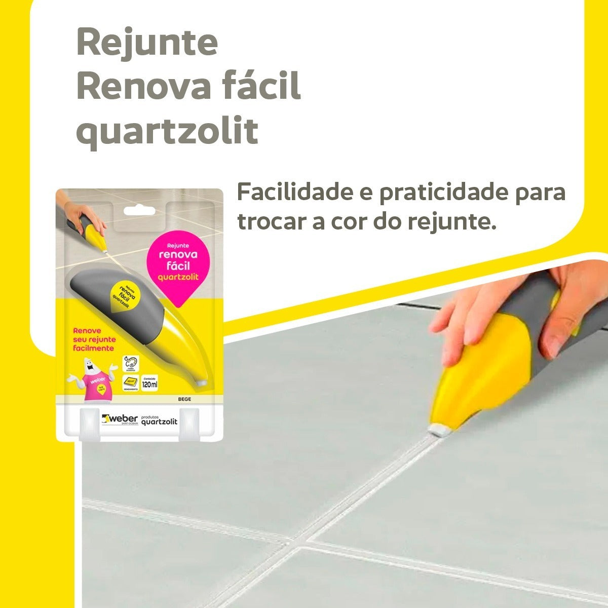 Rejunte Renova Facil Bege 120ml Quartzolit - Thony Ferragem