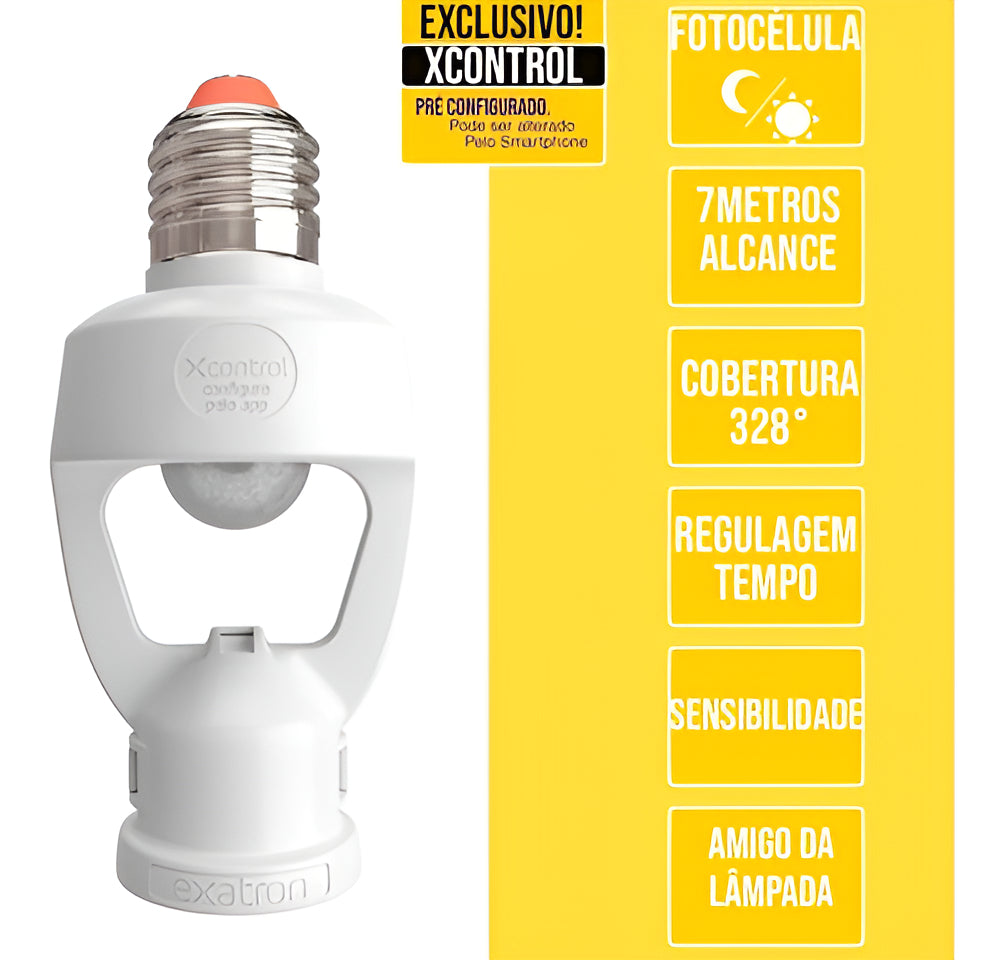Sensor Presença Soquete E27 Xcontrol Exatron - Thony Ferragem