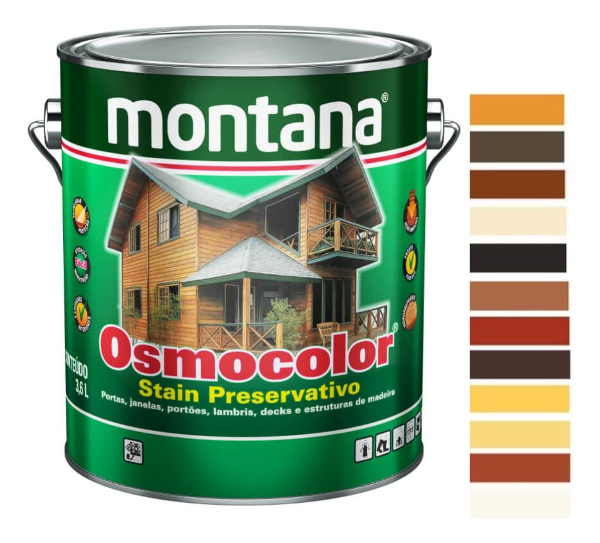 Osmocolor Stain Semitransparente Mogno 3.6lts Montana - Thony Ferragem