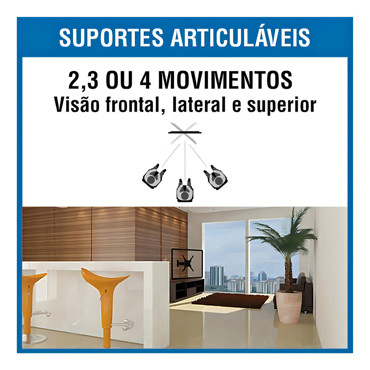 Suporte Articulado Simples 3 Mov Tv 10" A 56" Brasforma - Thony Ferragem