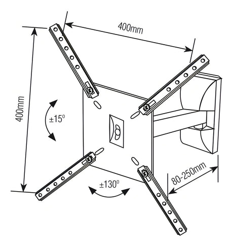 Suporte Articulado Simples 3 Mov Tv 10" A 56" Brasforma - Thony Ferragem