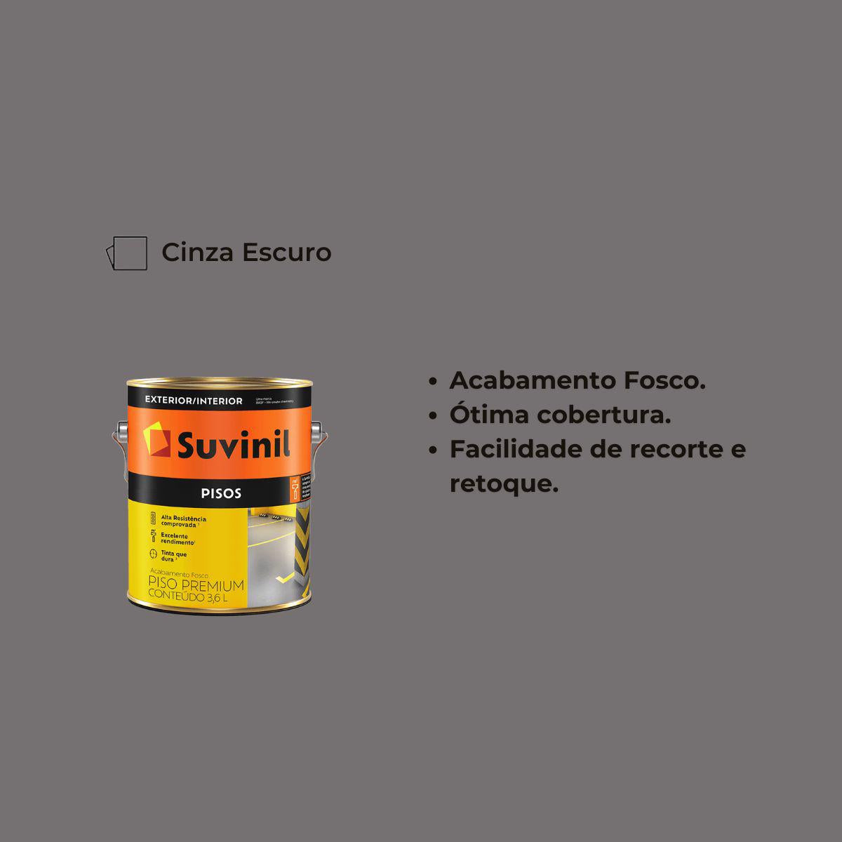 Tinta Piso Cinza Escuro 3.6lts Suvinil