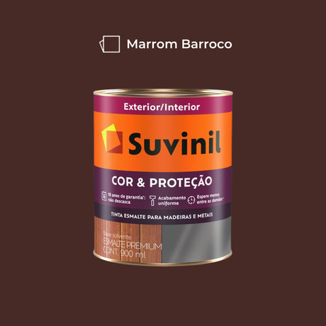 Tinta Esmalte Acetinado Marrom Barroco 0.90l Suvinil - Thony Ferragem